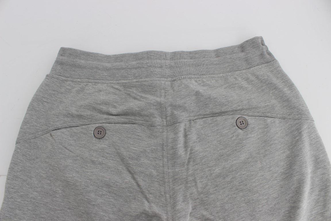 Gray Cotton Stretch Pants