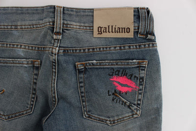 Blue Wash Cotton Blend Slim Fit Jeans