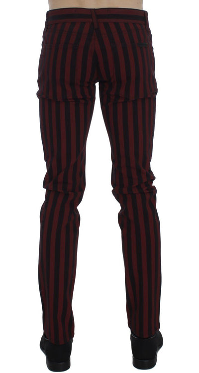 Black Red Striped Slim Fit 14 Stretch Jeans