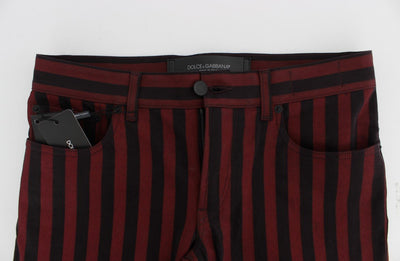 Black Red Striped Slim Fit 14 Stretch Jeans