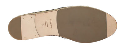 Black Canvas Bird Pattern Espadrilles