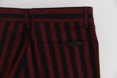 Black Red Striped Slim Fit 14 Stretch Jeans