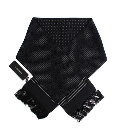 Black Silk Polka Dot Shawl Scarf