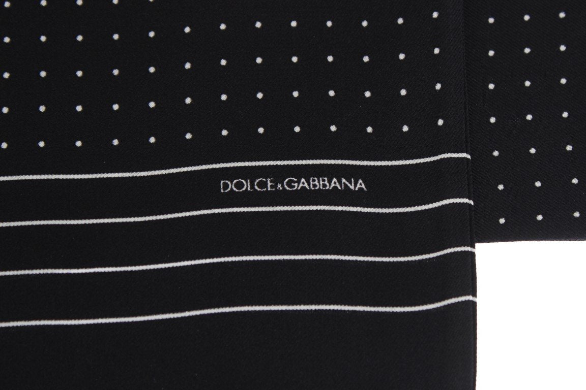 Black Silk Polka Dot Shawl Scarf