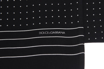 Black Silk Polka Dot Shawl Scarf