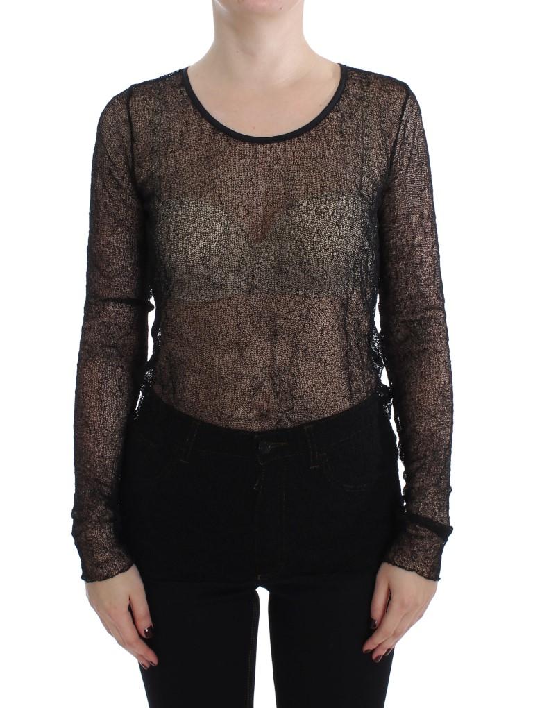 Black Transparent Blouse Top