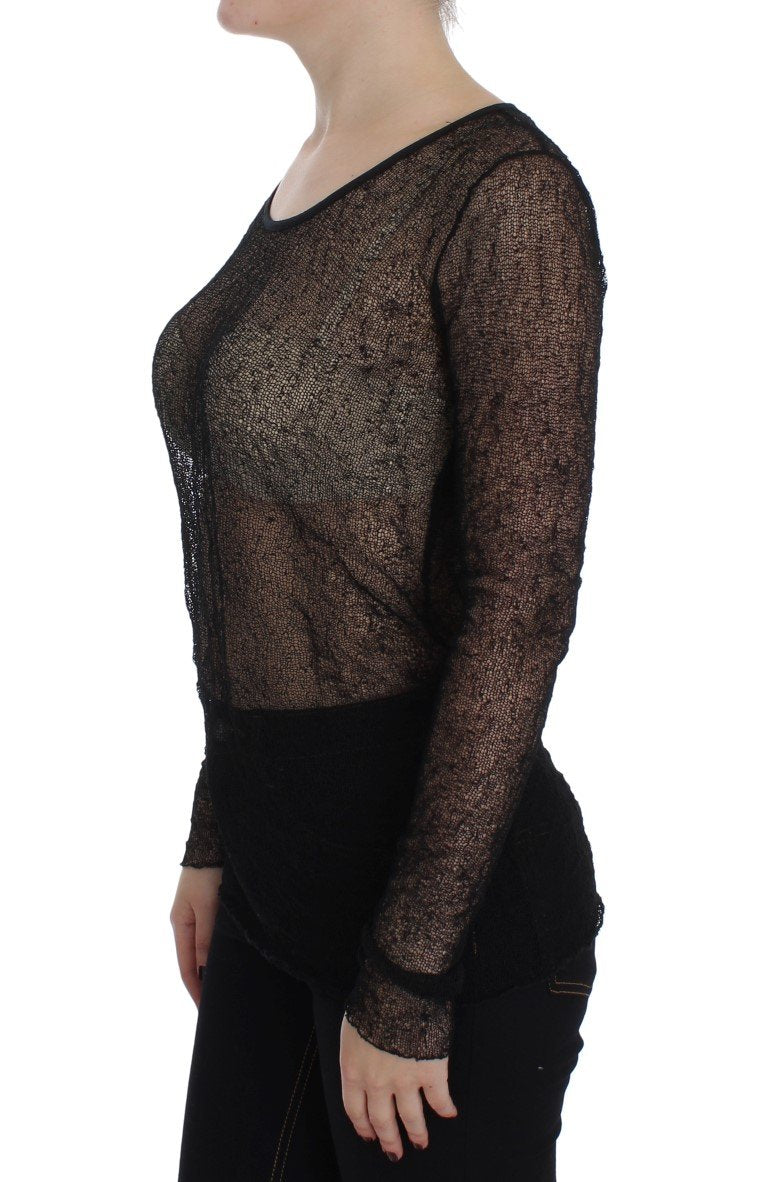 Black Transparent Blouse Top