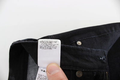 Dark Blue Cotton Blend Bootcut Jeans