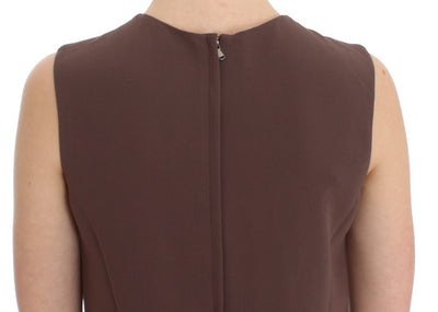 Brown Stretch Shift Gold Heart Dress