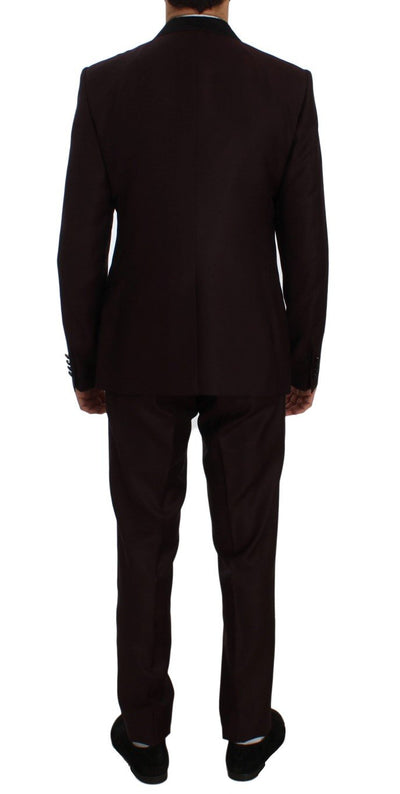 Bordeaux Silk Wool Slim Fit 3 Piece Suit