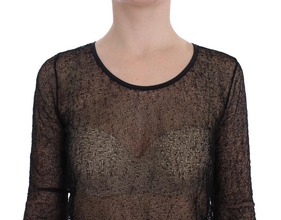 Black Transparent Blouse Top