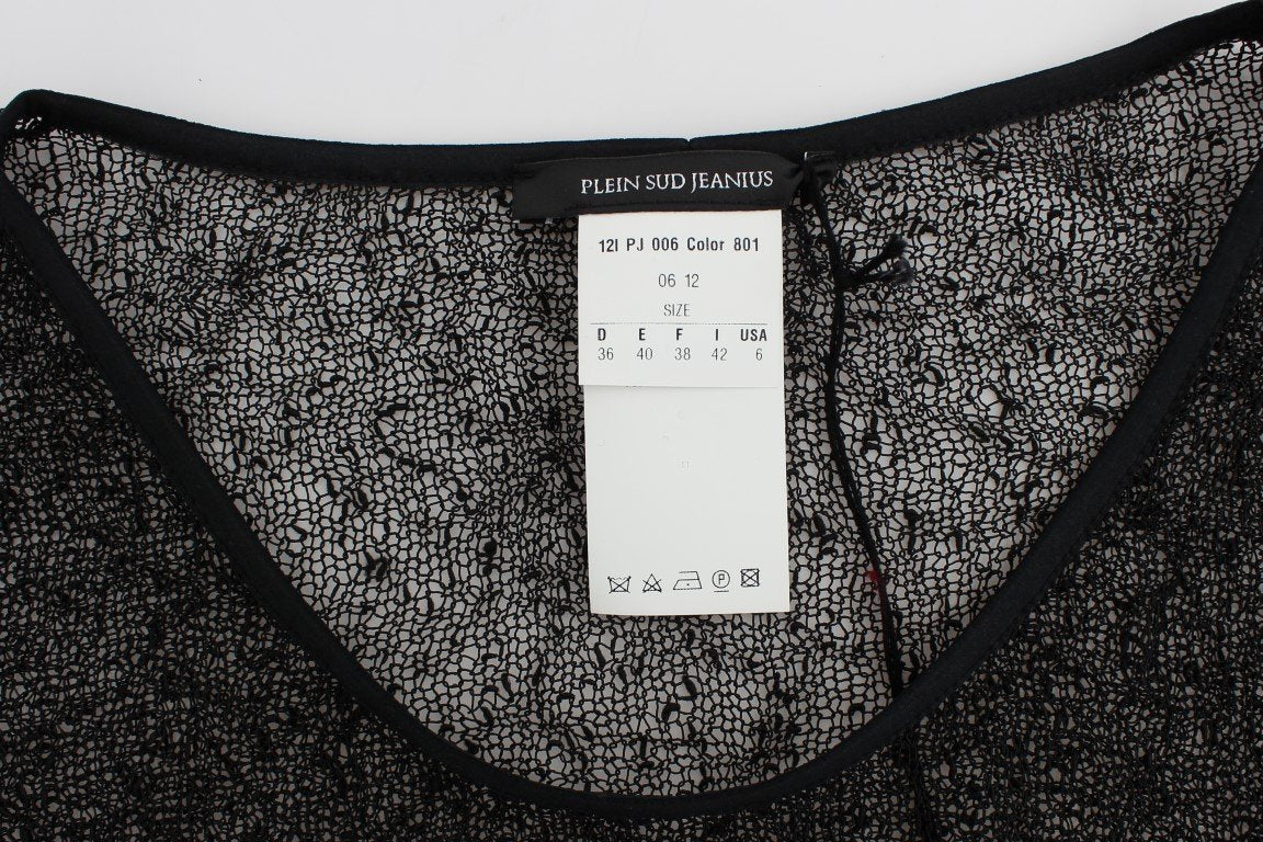 Black Transparent Blouse Top