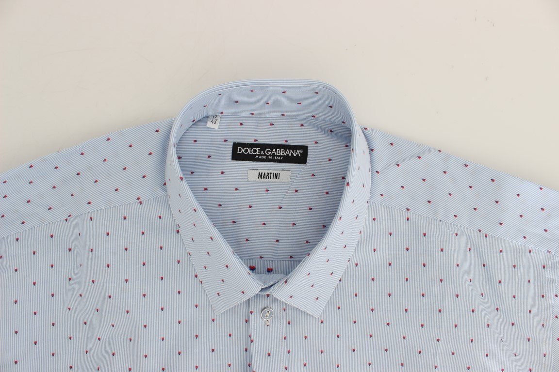 Blue Patterned MARTINI Slim Fit Shirt