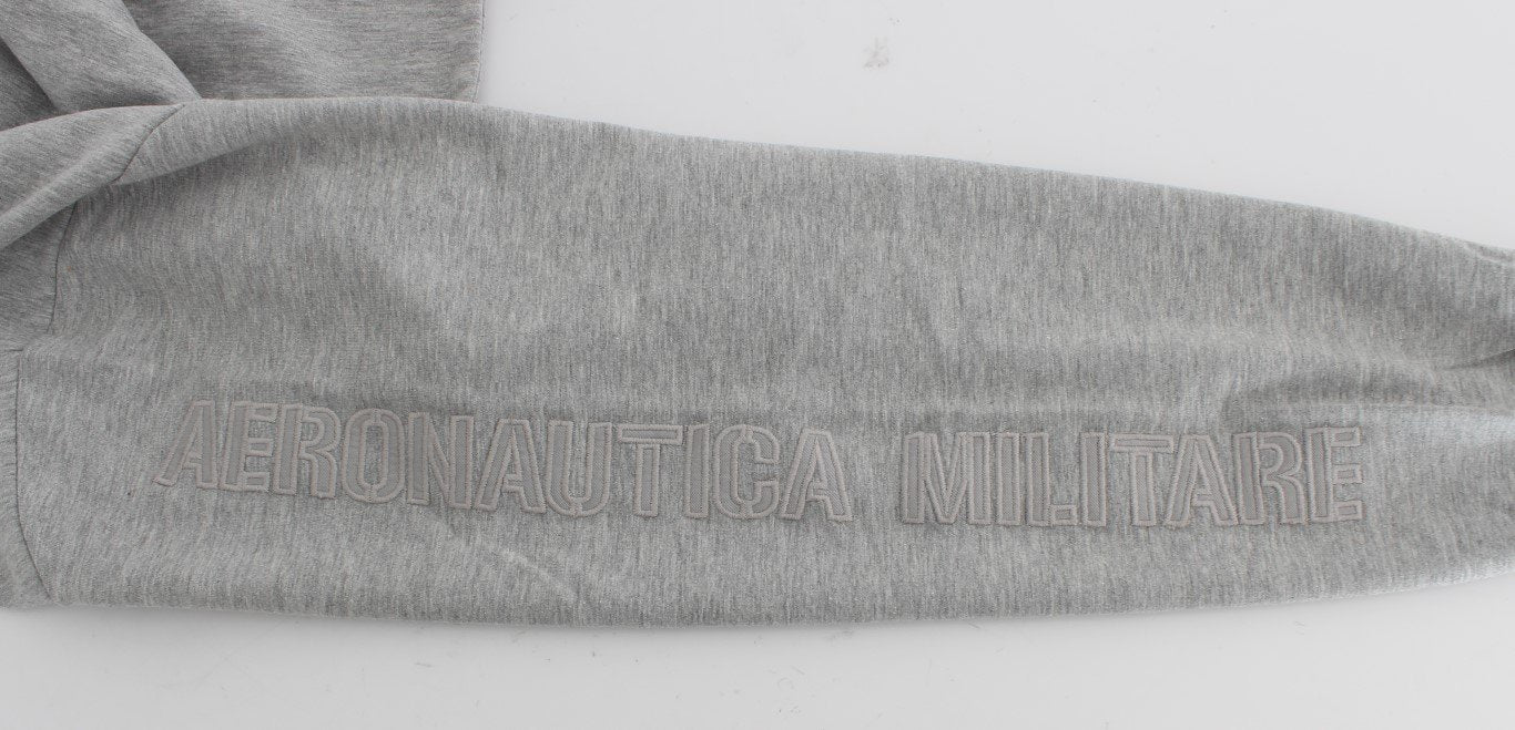 Gray Cotton Stretch Half Zipper Sweater