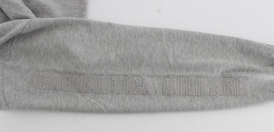 Gray Cotton Stretch Half Zipper Sweater