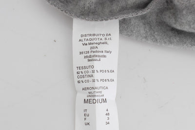 Gray Cotton Stretch Half Zipper Sweater