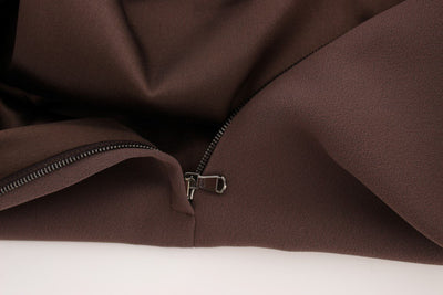 Brown Stretch Shift Gold Heart Dress