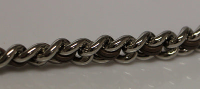 Gray Leather Silver Metal Logo Belt