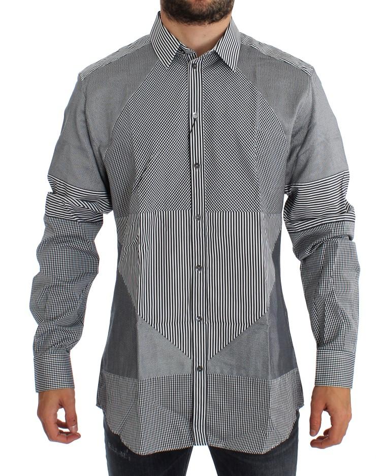 Black White GOLD Slim Fit Dress Shirt