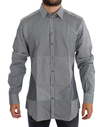 Black White GOLD Slim Fit Dress Shirt