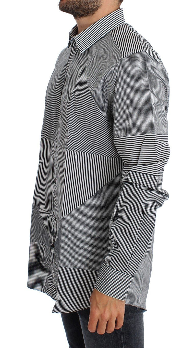 Black White GOLD Slim Fit Dress Shirt
