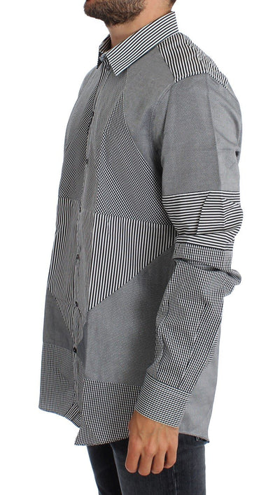 Black White GOLD Slim Fit Dress Shirt