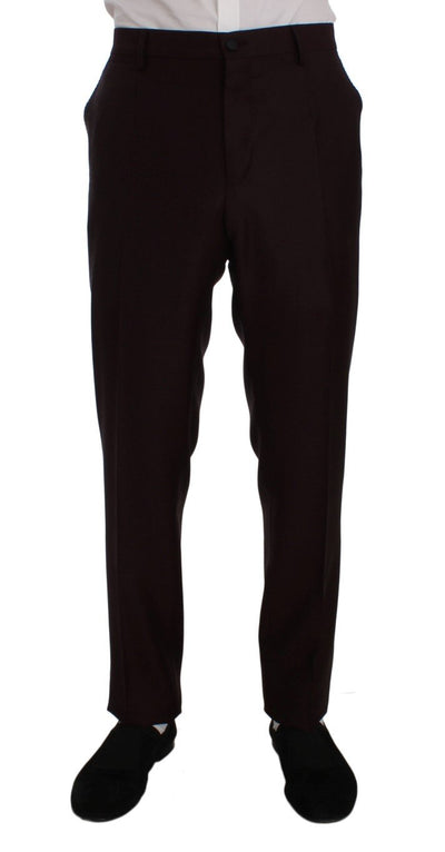 Bordeaux Silk Wool Slim Fit 3 Piece Suit