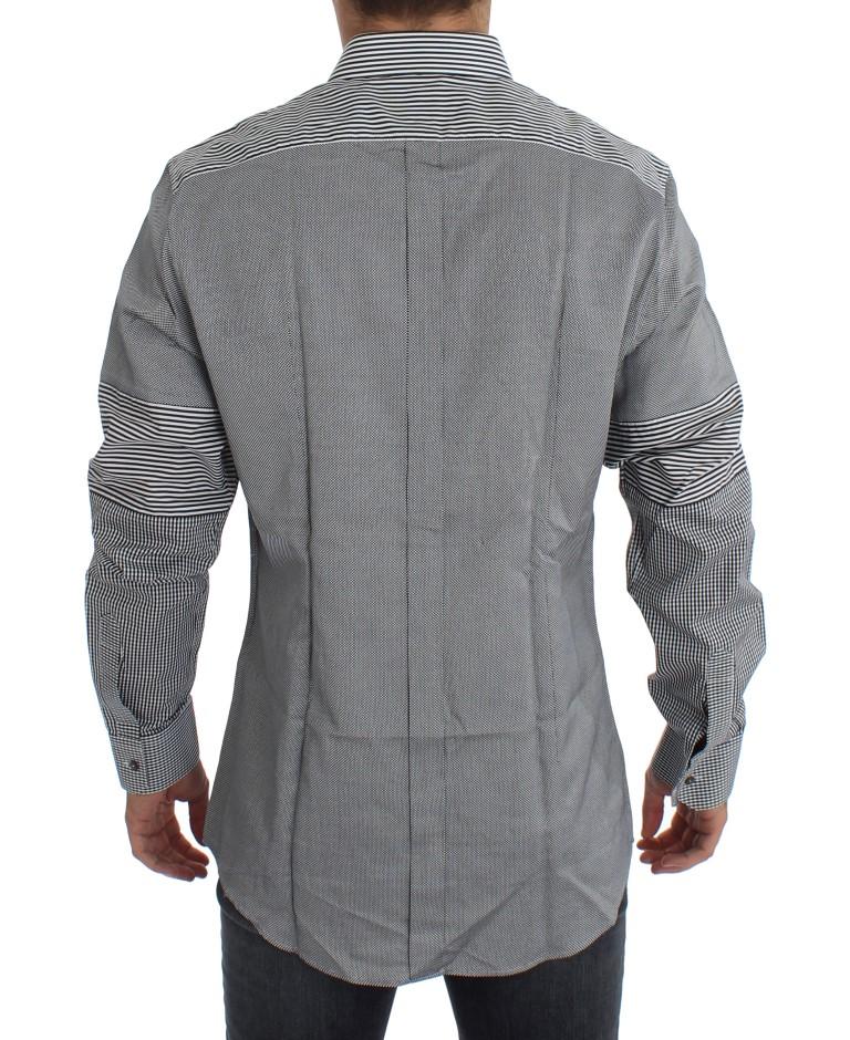 Black White GOLD Slim Fit Dress Shirt