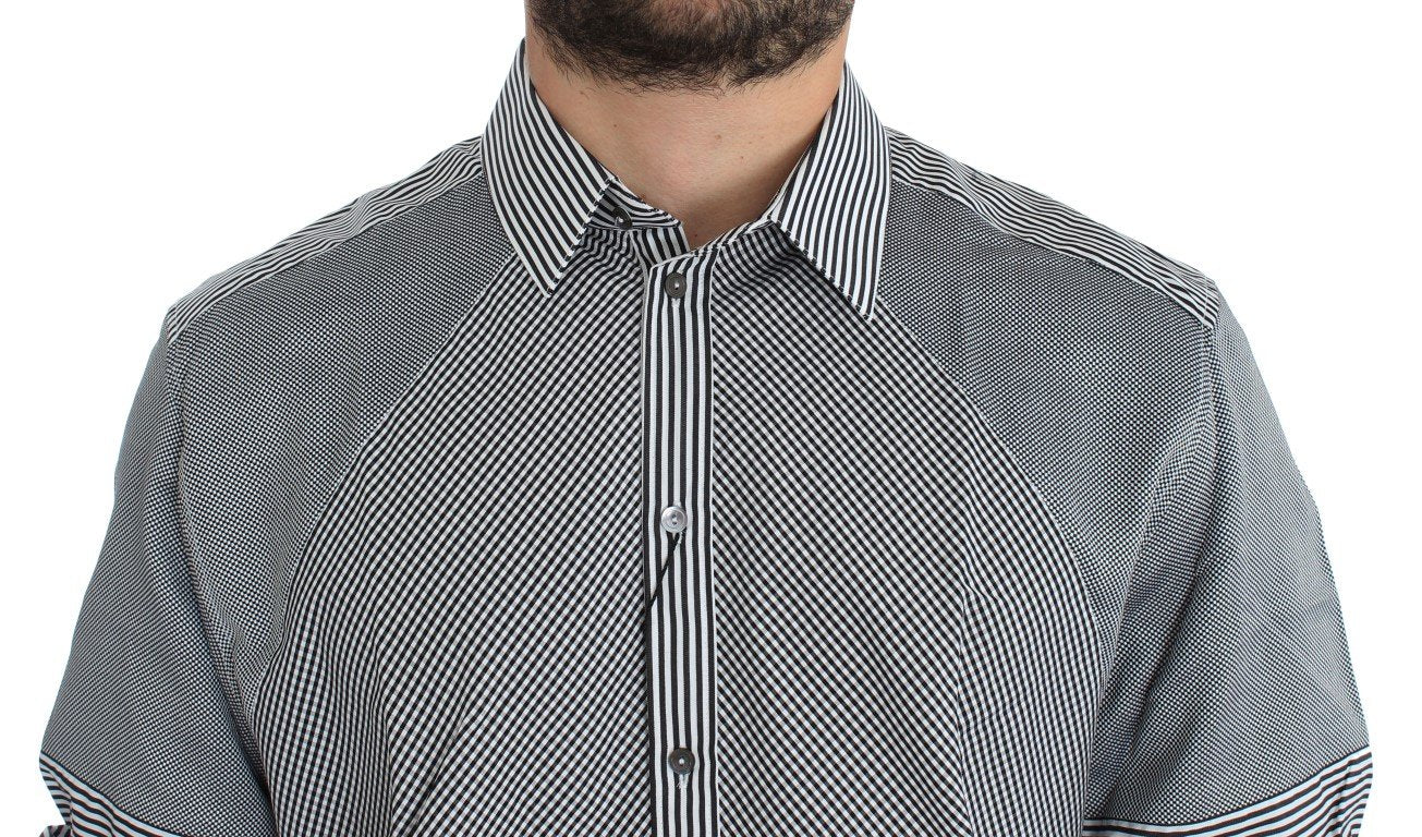 Black White GOLD Slim Fit Dress Shirt