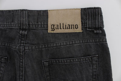 Gray Wash Cotton Torn Straight Fit Jeans