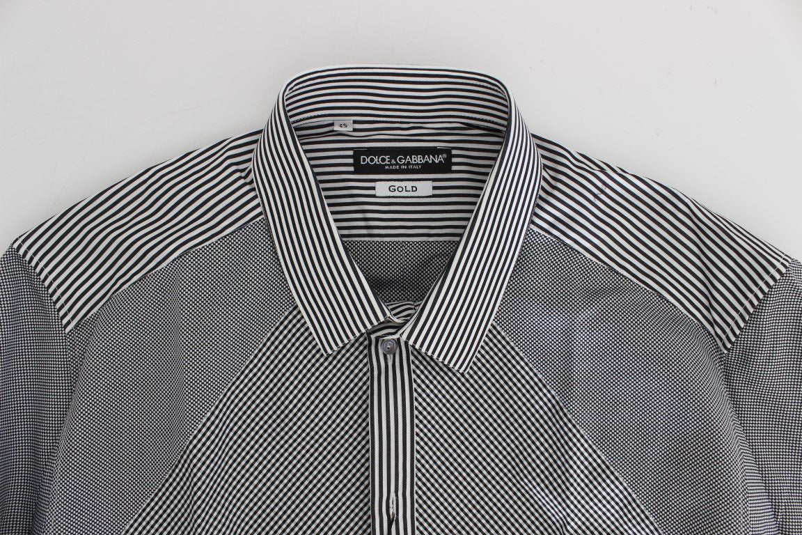 Black White GOLD Slim Fit Dress Shirt