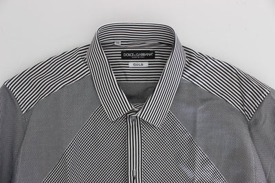 Black White GOLD Slim Fit Dress Shirt