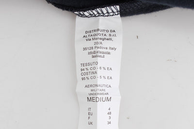 Blue Cotton Stretch Half Zipper Sweater