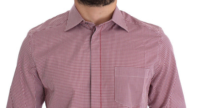 Red Checkered GOLD Slim Fit Dress Shirt