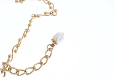 Gold Brass Crystal Rose Sacred Necklace