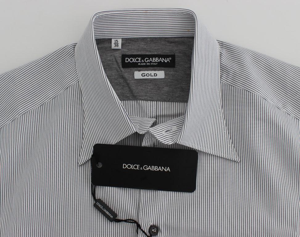 Gray Striped Cotton Slim Fit GOLD Shirt