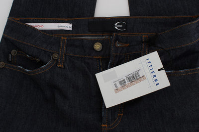 Blue Cotton Blend Slim Fit Stretch Jeans