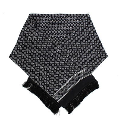 Black Silk Pattern Scarf
