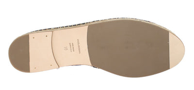 Blue Canvas Pattern Logo Espadrilles