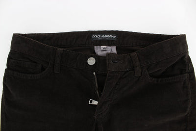 Brown CUTE Corduroy Slim Skinny Casual Pants