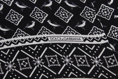 Black Silk Pattern Scarf