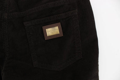 Brown CUTE Corduroy Slim Skinny Casual Pants
