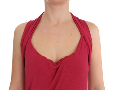 Pink Silk Sleeveless Blouse Top