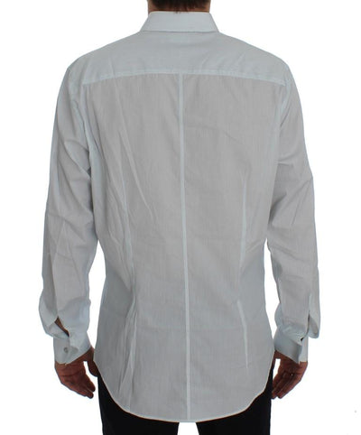 Blue Striped Cotton Slim GOLD Shirt