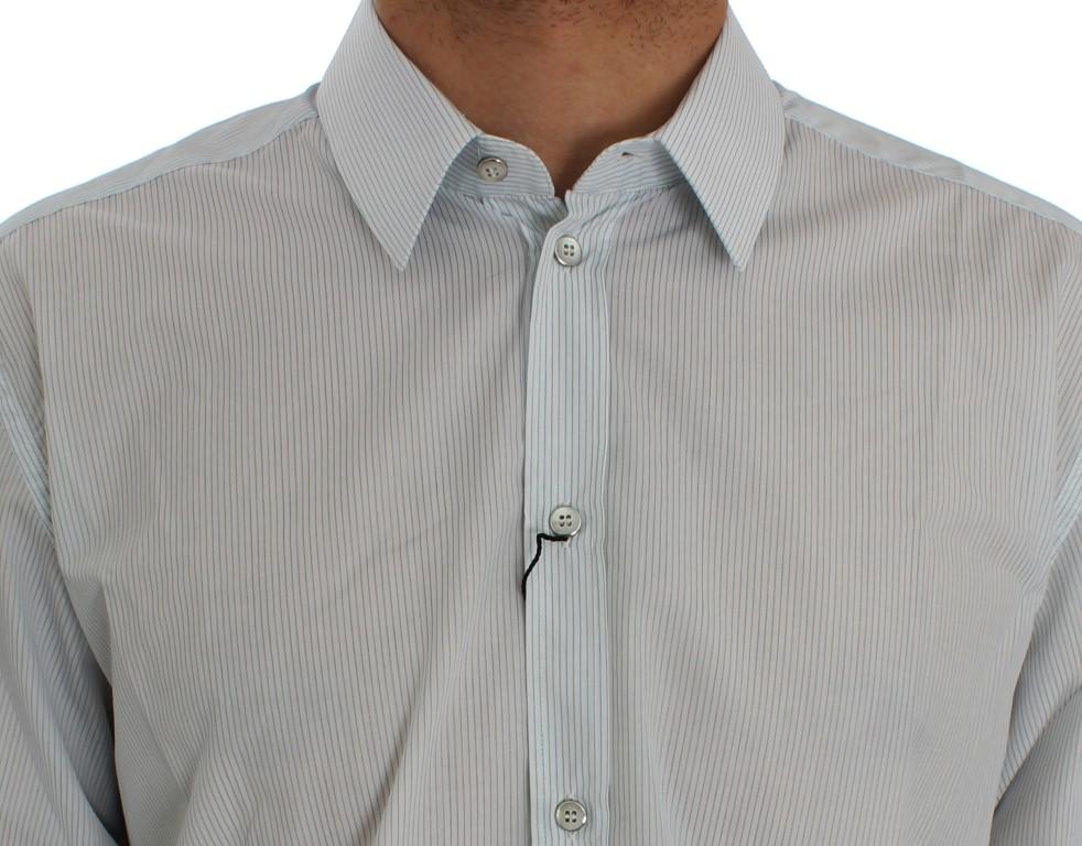 Blue Striped Cotton Slim GOLD Shirt
