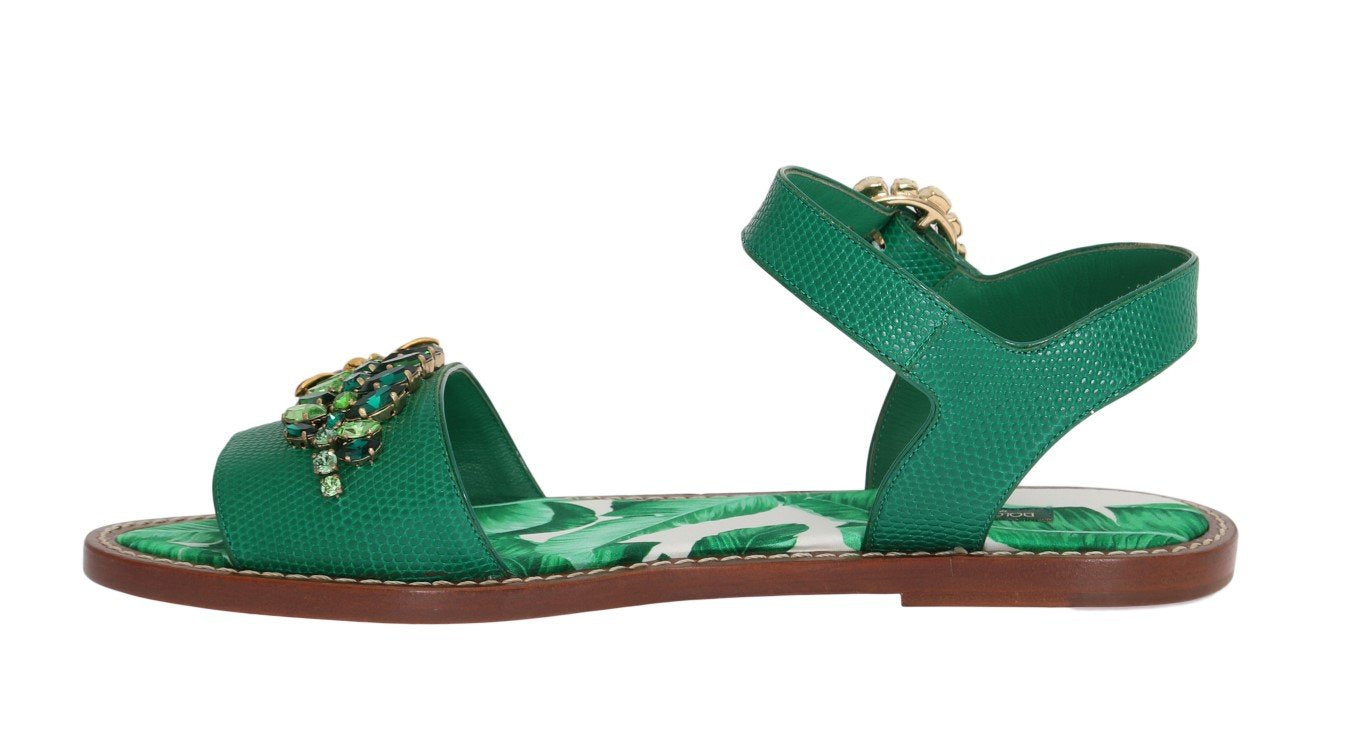 Banana Leafs Crystal Flats Sandals