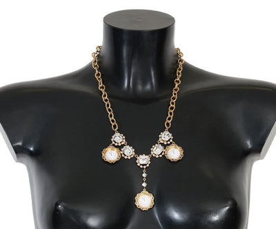Gold Brass Watch Crystal SICILY Charms Necklace