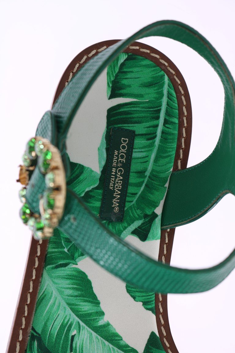 Banana Leafs Crystal Flats Sandals