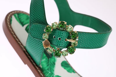 Banana Leafs Crystal Flats Sandals