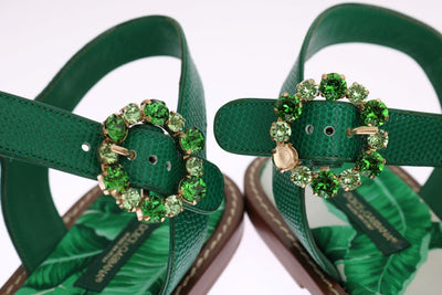 Banana Leafs Crystal Flats Sandals